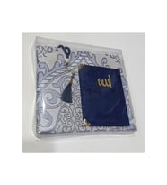 Kadife Kaplı Yasin Vavlı İnci Tesbih ve Seccade Set (Lacivert)