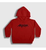 Presmono Unisex Çocuk Beyaz Anthrax Kapüşonlu Sweatshirt 10056tt (Kırmızı)