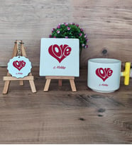 Love Sevgili Hediye Seti Kupa Bardak T Kulplu, Dekoratif Taş, Anahtarlık Sevgiliye Sevgililer Günü Hediyesi (Model 5)