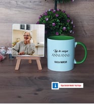 Anneanneye Hediye Fotoğraflı Dekoratif Taş, Kupa Bardak Beyaz Hediye (Model 14)