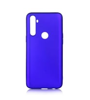 Realme C3 Kılıf Kamera Çıkıntılı Mat Soft Esnek Silikon (Saks)