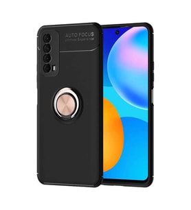 Huawei P Smart 2021 Kılıf Zore Ravel Yüzüklü Silikon Kılıf (Rose)