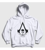 Presmono Unisex Gri Skull Assassin's Creed Kapüşonlu Sweatshirt 24473tt (Beyaz)