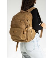 Klinkır Kumaş Kadın Sırt Çantası Hafif Yağmur Geçirmez Günlük Kullanım İçin İdeal 37*27 Cm (Taba)