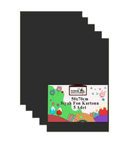 Fon Kartonu 50x70 cm 120 gr 5 Adet 50*70 cm Renkli Fon Kartonu Kağıdı 120 Gr Okul Sınıf Etkinlik Kreş Okul Öncesi (Siyah)