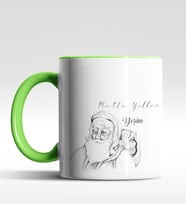 Kişiye Özel Noel Baba Mutlu Yıllar Tasarımlı Siyah Kupa (Yeşil)