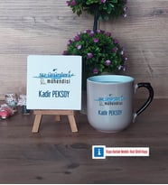Su Ürünleri Mühendisi Dekoratif Taş, Kupa Bardak Kırmızı Hediye (Model 9)