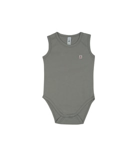 Çıtçıt Detaylı Logolu Basic Kolsuz Body (Gri)