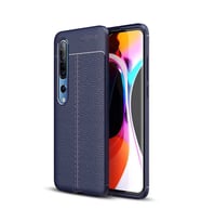 Xiaomi Mi 10 Kılıf Zore Niss Deri Desenli Silikon Kılıf (Lacivert)