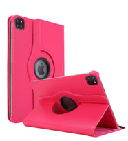 Apple İpad Pro 12.9'' 2020 4.Nesil Kılıf, (A2229-A2069-A2232) 360 Rotating Stand Deri (Pembe)