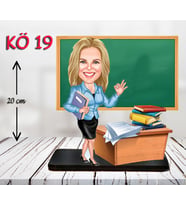 kişiye özel karikatür  öğretmen kadın biblosu öğretmen hediyesi ogretmen hediyesi bayan öğretmen hediyesi öğretmen hediyesi el yapimi (Turkuaz)
