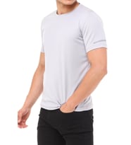 Ghassy Co. Erkek Nem Emici Hızlı Kuruma Atletik Teknik Performans T-shirt (Açık Gri)