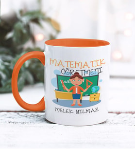 Matematik Öğretmeni Tasarımlı Kişiye Özel Kupa Bardak (Turuncu)