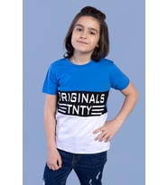 Toontoy Erkek Çocuk Garni Detaylı Baskılı Tişört (Saks)