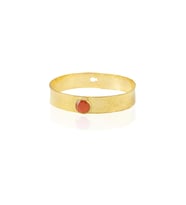 Kadir Jewellery 22 Ayar Altın Kaplama El İşçiliği Zirkon Taşlı Kadın Kelepçe Bilezik (Kırmızı)