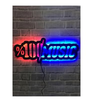 Mony Tasarım %100 Music Led Işıklı Tablo (Kırmızı-Mavi)