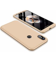 Xiaomi Mi 6X / A2 360 Derece Kaliteli Tam Koruma Ays Kılıf (Gold)