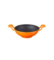 Lava Döküm Mini Wok Yekpare Kulplu Çap(Ø)16cm. (Turuncu)