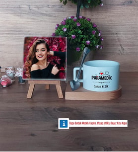 Paramedik Fotoğraflı Dekoratif Taş, Kupa Bardak Beyaz Hediye (Model 8)