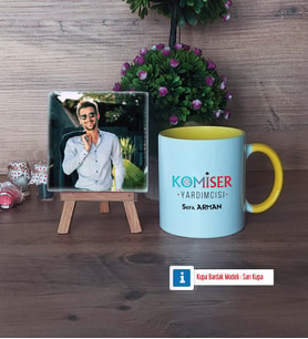 Komiser Yardımcısı Fotoğraflı Dekoratif Taş, Kupa Bardak Beyaz Hediye (Model 7)
