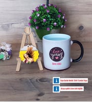 Love Yourself Kupa Bardak Beyaz ve Fotoğraflı Ahşap Anahtarlık Hediye (Model 9)