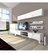 Decoraktiv Eko 6Y Mdf Dvd Gold Tv Ünitesi Tv Sehpası (Beyaz)