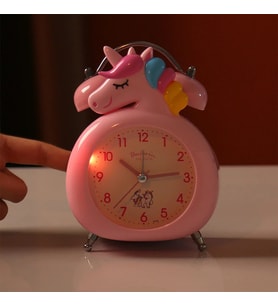 Sevimli Masa Üstü Unicorn Çalar Saat (Pembe)