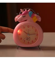 Sevimli Masa Üstü Unicorn Çalar Saat (Pembe)