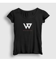 Presmono Kadın Beyaz Logo Russell Westbrook T-Shirt 368867tt (Siyah)