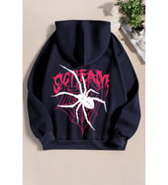 Scream Baskılı Unisex Oversize Sweatshirt (Lacivert)