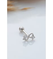 925 Ayar Sonsuzluk Modeli Minimal Tragus Piercing (Gümüş)