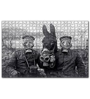 Cakapuzzle Gaz Maskeli Askerler ve Eşek SB  Puzzle Yapboz MDF (Ahşap) (1000 Parça)