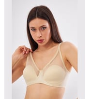Le Jardin Linda Tül Detaylı Toparlayıcı İnce Soft Cup Sütyen (B-C CUP) -9200 (Ten)