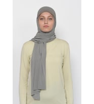 Pratik Şapkalı Likra Şal (Gümüş)