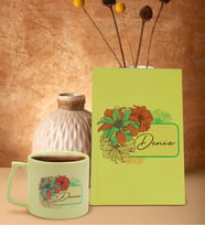 BK Gift Kişiye Özel İsimli Sarı Sert Kapaklı Defter ve Middle Kupa Seti, Arkadaşa Hediye, Yeni İş Hediyesi, Doğum Günü Hediyesi-1 (Model 10)