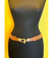 GEÇME UÇLU LASTİKLİ KEMER KADIN KEMER 70X3 CM (Taba)