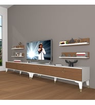 Decoraktiv Eko 360R Mdf Gold Tv Ünitesi Tv Sehpası (Beyaz - Ceviz)