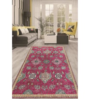Dijital Kaymaz Taban Yıkanabilir Modern Renkli Salon Halısı Mutfak Halısı Yolluk ND-HT-749 (Pembe)