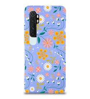 Xiaomi Mi Note 10 Lite Uyumlu Lansman Kılıf Çiçek Tasarımlı İçi Kadife Kapak-Kırmızı (Lila)