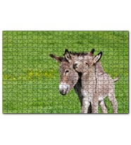 Cakapuzzle Yeşil Çayırda Gri Anne Eşek ve Sıpası  Puzzle Yapboz MDF (Ahşap) (1000 Parça)