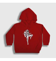 Presmono Unisex Çocuk Beyaz Muay Thai Astronaut Uzay Kapüşonlu Sweatshirt 352859tt (Kırmızı)