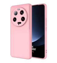 Xiaomi Mi 13 Ultra Kılıf Kamera Korumalı iÇi Süet Dokulu Lansman Tipi Silikon (Açık Pembe)