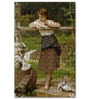 Cakapuzzle Genç Kız ve Beyaz Güvercinler Puzzle Yapboz MDF (Ahşap) (1000 Parça)