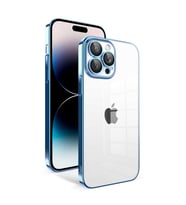 iPhone 14 Pro Kılıf Garaj Kenarları Renkli Kamera Korumalı Kılıf (Açık Mavi)