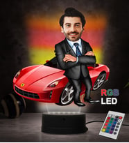 Doğum Günü Hediyesi,Sevgiliye Hediye, Kişiye Özel Fotoğraflı Baba 4 Karikatür 3D Led Lamba (RGB)