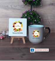 Diyetisyen Dekoratif Taş, Kupa Bardak Kırmızı Hediye (Model 9)
