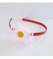Papatyalı tüllü kız çocuk taç (Pembe)
