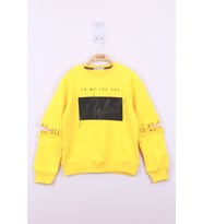 Toontoy Kız Çocuk Perfect Taş İşlemeli Sweatshirt  (Sarı)