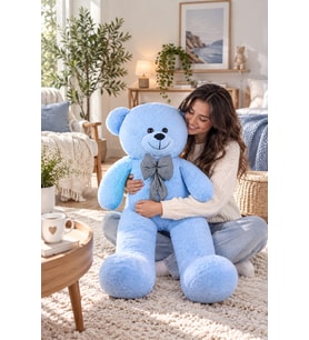 140 Cm Sevimli Pelüş Ayıcık (Mavi)