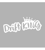 Drift King Araba Sticker siyah 16x6 CM (Beyaz)